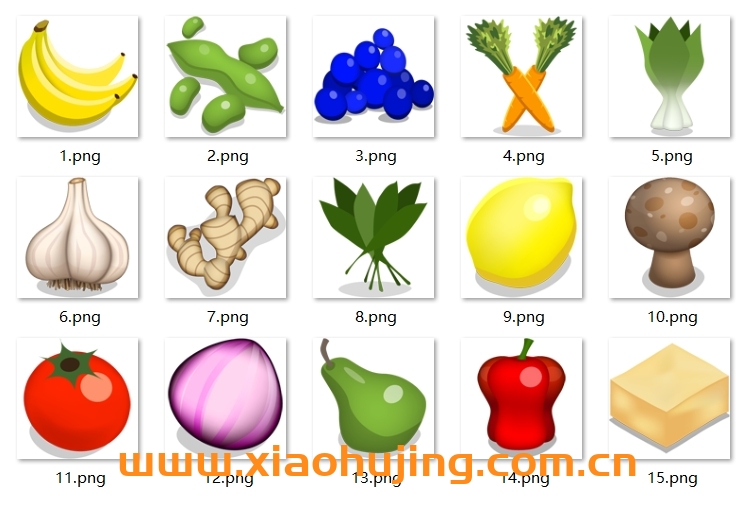 卡通水果蔬菜素材包